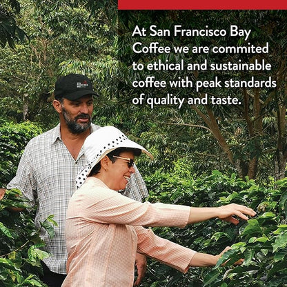 San Francisco Bay Coffee Coffee DECAF French Roast Ground Coffee, 28 oz Bag, Dark Roast, Swiss Water Process Decaffeinated