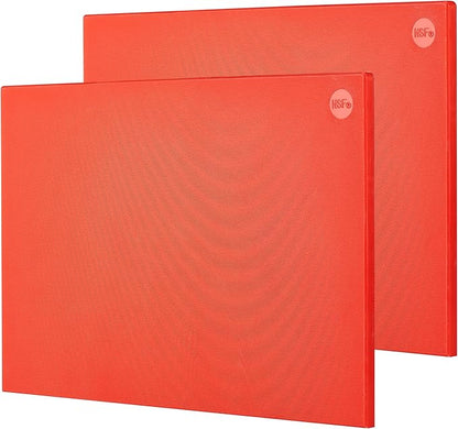 CURTA 2-Pack Red Cutting Boards for Kitchen, 24" x 18" x 0.5" Color Coded Plastic Chopping Board with Anti Slip Surface Dishwasher Safe