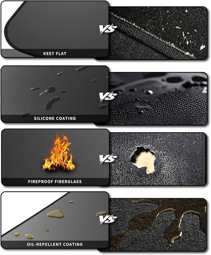Large 60 * 40" BBQ mat for Under Grill,Double-Sided Silicone Grill mat for Outdoor Grill Deck Protector, Indoor Fireplace Mat/Fire Pit Mat (60 * 40")