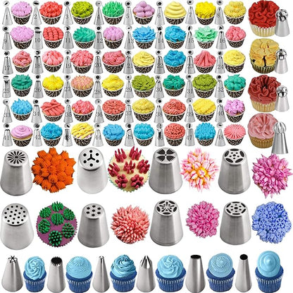 359PCs Cake Decorating Baking Supplies Kit, Baking Set with 66 Piping Tips, Icing Bags and Tips Set for Beginners,Baking Tools,Cupcake Decorating Kit