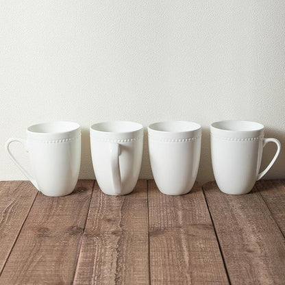 Stone lain Bone China Pinpoint Embossed 32 Piece Dinnerware Set, White