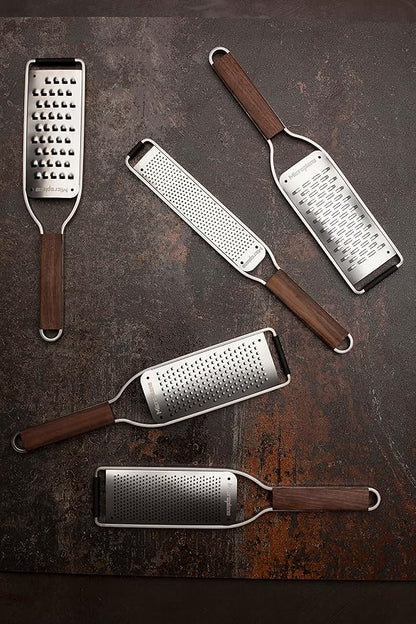 Microplane Master Series Wood Handle Stainless Steel Frame Extra Coarse Blade Cheese Grater