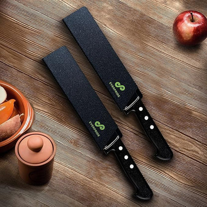 EVERPRIDE 8 Inch Chef Knife Sheath Set (2-Piece Set) Universal Blade Edge Cover Guards for Chef and Kitchen Knives – Durable, BPA-Free, Felt Lined, Sturdy ABS Plastic – Knives Not Included