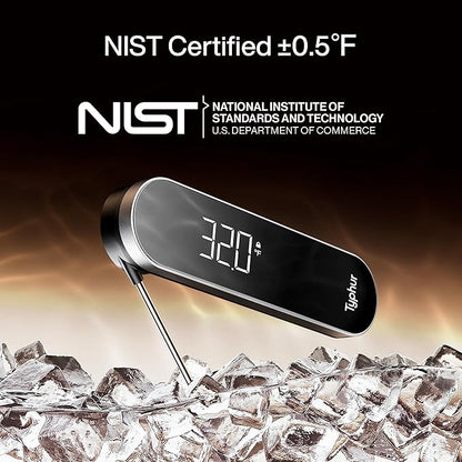 Typhur InstaProbe Core 0.5 Sec Instant Read Meat Thermometer Digital with Readable Display in Sunlight for Cooking, Professional Thermometer with IP67 Waterproof for Grill, BBQ, Cooking, Smoker
