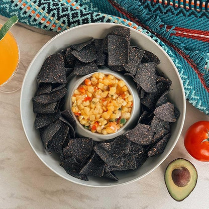 Mora Ceramic Chips and Dip Serving Tray: Large Divided Party Bowl Set for Chips & Salsa, Veggies & Dip, Fruit, Snacks, Entertaining, Hosting, etc. Minimalist Design for the Modern Hostess - Earl Grey