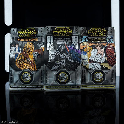 Bones Coffee Company Star Wars Collector's Box Flavored Coffee, Low Acid Medium Roast Arabica Beans Coffee Gifts, Star Wars Inspired, For Auto Drip and French Press,12 oz Pack of 3 Ground