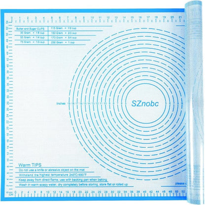 Extra Large Silicone Pastry Mat 36x24 Inch - Nonstick Baking Mats with Measurements, Great for Dough Rolling, Pastry, Pie Crust, Fondant, Cookies, Bread, Pasta, Pizza, Counter Mat