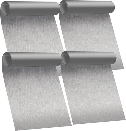 Oven Liners for Bottom of Oven - 4 Pack Large Heavy Duty Oven Mats, 17"x 25" Reusable Matt Liner for Electric, Gas, Toaster Ovens & Grills, BPA & PFOA Free, Kitchen Essentials, Silver