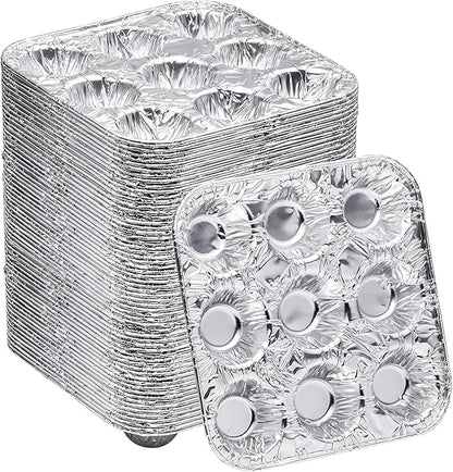 9-Cavity Mini Cupcake Easy and Simple Release Muffin Pans - Disposable Aluminum Baking Cup Cake Mold Pan - For Weddings, Gatherings, Birthdays, Parties (24)