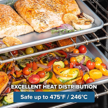Viking 2-Piece Nonstick Baking Sheet Set, 15.5" & 17", Silver