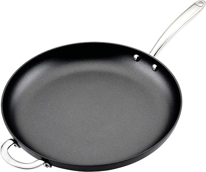 Rachael Ray 80089 Professional Hard Anodized Nonstick Frying/Fry Pan/Skillet with Helper Handle, 14 Inch - Gray