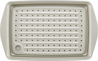 Rachael Ray Nonstick Bakeware Set without Grips includes Nonstick Bread Pan, Baking Pans, Cake Pans, Cookie Sheet / Baking Sheet - 10 Piece, Silver