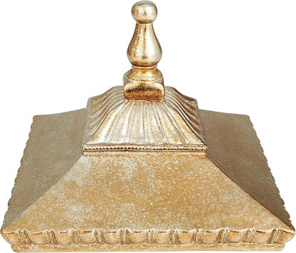 Deco 79 Polystone Solid Decorative Jars, 8" x 8" x 12", Gold