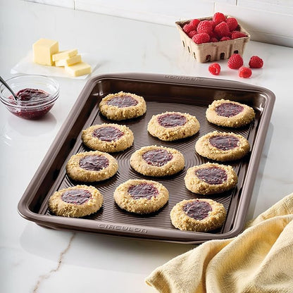 Circulon Nonstick Bakeware, Nonstick Cookie Sheet / Baking Sheet - 10 Inch x 15 Inch, Chocolate Brown