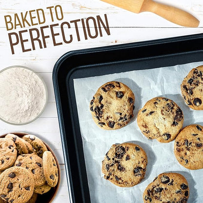 NutriChef 2-Piece Baking Sheet Non Stick - Premium Carbon Steel Cookie Sheets for Baking - Large and Medium Baking Trays for Oven - Blue Diamond