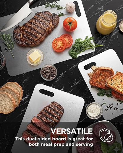 Katuchef Titanium Cutting Board for Kitchen, 100% Pure Titanium Cutting Board Food Grade,Non Toxic chopping board, Dishwasher safe, Easy to Clean Large Size, 16.1”x10”