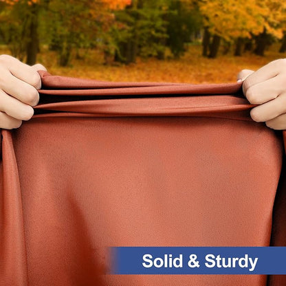 homing Rectangle Table Cloth Cover, Waterproof Polyester Elastic Fitted Tablecloth, Fits for 4 Foot Folding Tables, Washable Table Protector for Fall, Thanksgiving, Harvest Party (Rust, 30" x 48")