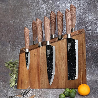Resafy Magnetic Knife Wooden Block Knife Display Holder Rack Double Side Magnetic Stands with Strong Enhanced Magnets Kinves Strip Magnetic Knife Holder