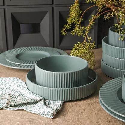 Christian Siriano Lusso 16-Piece Dinnerware Set Stoneware, Stone