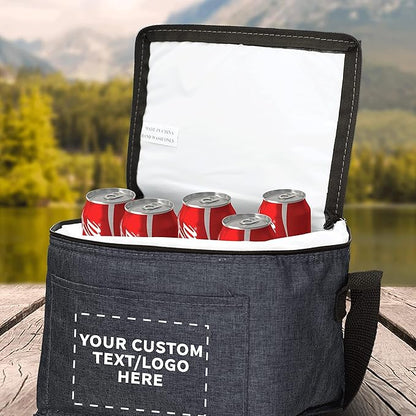 Custom Insulated Cooler Lunch Bag Set of 100, Personalized Bulk Pack - Perfect for Work, Travel, Outdoor Events - Black