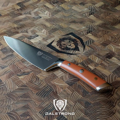 Dalstrong Chef Knife - 8 inch - Gladiator Series - Forged High Carbon German Steel - Orange ABS Handle - Full Tang Kitchen Knife - Cooking Knife - w/Sheath - Razor Sharp Chef's Knife - NSF Certified