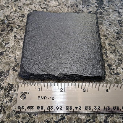 Gear Up Your Decor: Unique Motorcycle Coasters in Natural Slate - Square Slate - Set of 5
