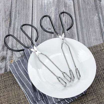 MSY BIGSUNNY Stainless Steel Scissor Tongs Heavy Duty Cooking Tongs with Soft Handles (2, black 10" + 10")