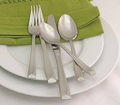 Oneida Lincoln 20 Piece Everyday Flatware, Service for 4, 18/0 Stainless Steel, Silverware Set, Dishwasher Safe, Silver (Pack of 3)