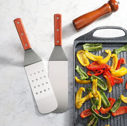 New Star Foodservice 36336 Wood Handle Flexible Grill Turner/Spatula, 14.5-Inch