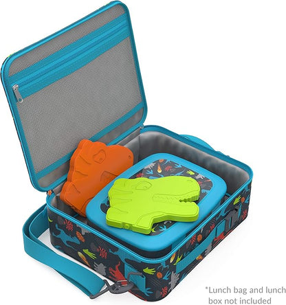 Bentgo Buddies Reusable Slim Ice Packs for Lunch Boxes, Lunch Bags, and Coolers - Multicolored 4-Pack (Dinosaur)
