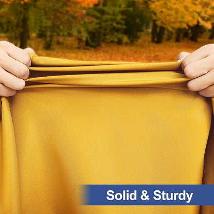 homing Rectangle Table Cloth Cover, Waterproof Polyester Elastic Fitted Tablecloth, Fits for 8 Foot Folding Tables, Washable Table Protector for Fall, Thanksgiving (Mustard Yellow, 30" x 96")