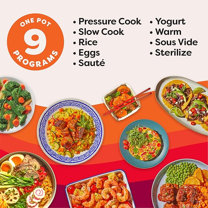 Instant Pot, 8-Quart Whisper Quiet 9-in-1 Electric Pressure Cooker, Slow Rice Cooker, Steamer, Sauté, Yogurt Maker, Warmer & Sterilizer, App With Over 800 Recipes, Stainless Steel, Duo Plus