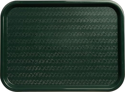 Carlisle FoodService Products CT121608 Cafe Standard Plastic Cafeteria/Fast Food Tray, NSF Certified, BPA Free, 16" Length x 12" Width, Forest Green (Pack of 24)