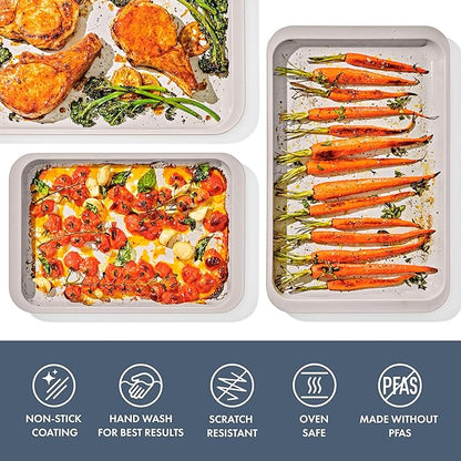 OXO Good Grips Non-Stick Pro Ceramic Coated Metal Bakeware 3-Piece Sheet Pan Set – Storm Blue