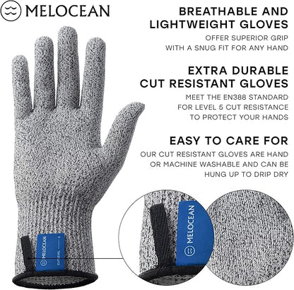 Oyster Shucking Knife and Gloves Set - Premium Oyster Knife and Shucking Gloves Kit - Professional Clam Shucker Opener Tool in Lovely Box - Bonus Ebook and Brochure Included