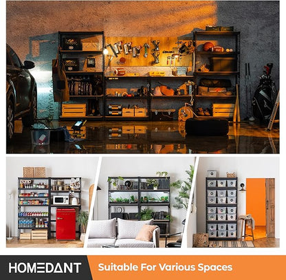 HOMEDANT 5 Tier Storage Shelves Adjustable Laminated Boltless Garage Metal Shelving Unit Heavy Duty Utility Rack Shelf Warehouse Pantry Closet Kitchen 35.9" W x 16.2" D x 71.3" H 2Pack