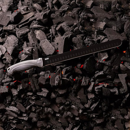 OUTDOOR EDGE ErgoMax Brisket Slicing Knife - Razor Sharp Blade, Premium Titanium-Coated Steel Blades, Ergonomic Handle, Multifunction Carving Knife for Meat Cutting