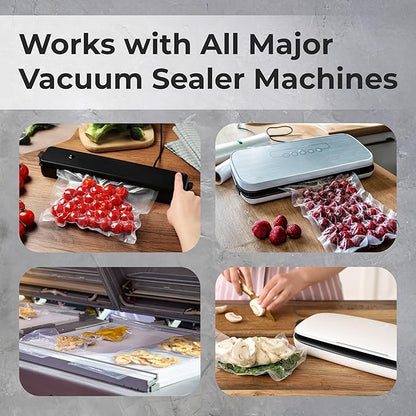 Vacuum Sealer Bags Roll 11" x 50' for Food Saver and Sous Vide, BPA Free, Heavy Duty Commercial Grade Food Storage Bags for Meal Prep and Boil Safe Use, 2 Count (100 FT)