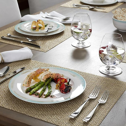 Oneida Silverware Set For 12, Moda 65-Piece Fine Flatware Set with Serving Utensils, Service For 12, 18/10 Stainless Steel, Dishwasher Safe For home, Knives Spoons and Forks Set (Silver, 65 pieces)