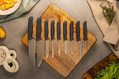 Zyliss Serrated Paring Knife – German Stainless Steel Blade with Sustainable Wheat Straw NonSlip Handle –Kitchen Knife for Fruits & Vegetables – Blade Guard Included – Dishwasher Safe – 3.9 inches