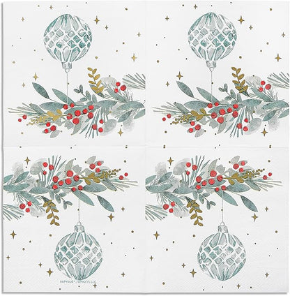 Papyrus Disposable Tabletop Dinnerware Set - Elegant and Sturdy Plates and Cutlery for Any Occasion, Holiday Foliage, Napkins