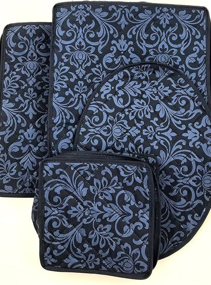 8-Piece Storage Containers Set – China, Navy, Quilted, Stackable Dish & Plate Protectors – Glass & Dinnerware Organizer Lids – Kitchen Storage for Meal, Tupperware, Glass Containers & Food Storage