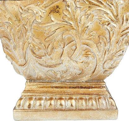 Deco 79 Polystone Solid Decorative Jars, 8" x 8" x 12", Gold