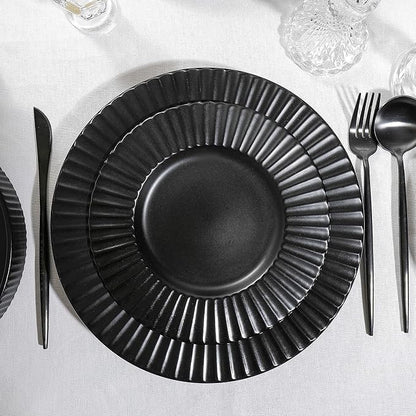 Christian Siriano Lusso 32-Piece Dinnerware Set Stoneware, Black